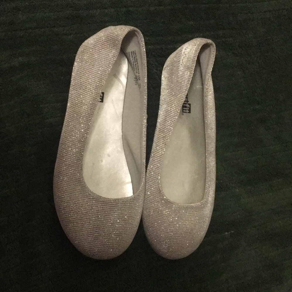 Children’s silver, sparkly flats